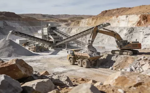 Moderne Lithium-Förderanlage in einer weitlĂ€ufigen Industrielandschaft bei natĂŒrlichem Tageslicht. - Foto: ĂŒber boerse-global.de