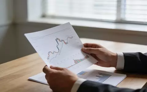 Nahaufnahme von Händen, die Finanzcharts an einem Schreibtisch prüfen, in einer professionellen Büroumgebung. - Foto: über boerse-global.de