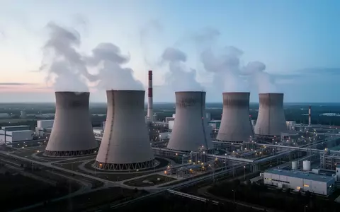 Ein modernes Industriewerk mit Kühltürmen und aufsteigendem Wasserdampf bei Dämmerung. - Foto: über boerse-global.de