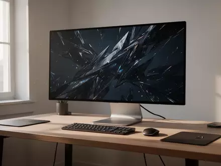 Moderner Arbeitsplatz mit einem eingeschalteten Monitor auf einem minimalistischen Holztisch bei natürlichem Licht. - Foto: über boerse-global.de