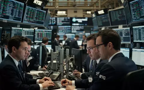 Ein geschäftiger Börsensaal mit Händlern in einer professionellen, dokumentarischen Aufnahme. - Foto: über boerse-global.de