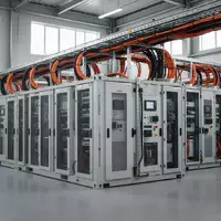 Ein industrielles Batteriespeichersystem mit technischer Verkabelung in einem modernen Betriebsraum. - Foto: über boerse-global.de