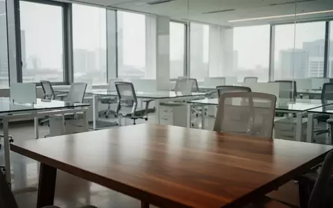 Ein minimalistisch gestalteter, moderner Büroarbeitsplatz mit leeren Schreibtischen und natürlichem Lichteinfall. - Foto: über boerse-global.de