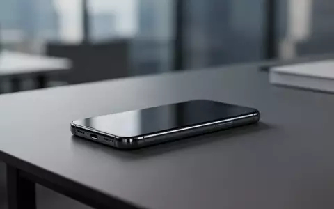 Ein modernes Smartphone liegt auf einem dunklen Schreibtisch in einem minimalistischen Büro. - Foto: über boerse-global.de