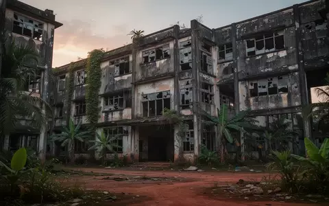 Ein verlassenes, verfallenes Gebäude in Kambodscha bei Dämmerung, das symbolisch für die geschlossenen Betrugszentren steht. - Foto: über boerse-global.de