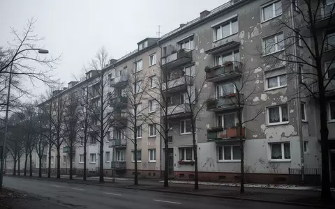 Fassade eines schlichten Wohngebäudes an einem grauen Wintertag in einer deutschen Stadt. - Foto: über boerse-global.de