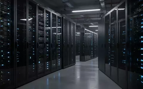 Reihen von Server-Racks in einem modernen, menschenleeren Rechenzentrum mit bläulicher Beleuchtung. - Foto: über boerse-global.de
