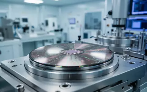 Ein hochmoderner Wafer in einem Reinraum einer Halbleiterfertigungsanlage bei klinischer Beleuchtung. - Foto: über boerse-global.de