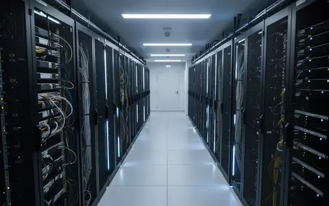 Ein moderner, minimalistischer Serverraum mit dunklen Serverschränken in einer strukturierten, professionellen IT-Umgebung. - Foto: über boerse-global.de