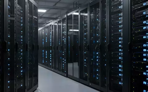 Moderne Serveranlage in einem Rechenzentrum mit blauen LED-Statusleuchten in einer professionellen IT-Umgebung. - Foto: über boerse-global.de