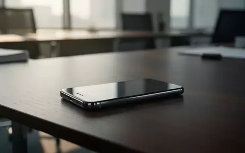 Ein modernes Smartphone auf einem dunklen Bürotisch in einer ruhigen, professionellen Arbeitsumgebung. - Foto: über boerse-global.de