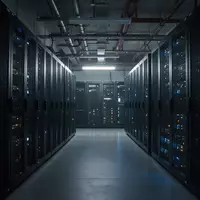 Dunkler Serverraum mit leuchtenden Status-LEDs an Hardware-Racks als Symbol für Cybersecurity-Compliance und IT-Sicherheit. - Foto: über boerse-global.de