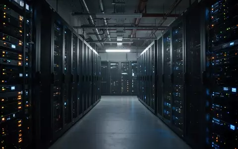 Dunkler Serverraum mit leuchtenden Status-LEDs an Hardware-Racks als Symbol für Cybersecurity-Compliance und IT-Sicherheit. - Foto: über boerse-global.de