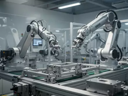 Eine moderne Fertigungsanlage für humanoide Roboter in China mit metallischen Bauteilen auf einer Produktionslinie. - Foto: über boerse-global.de