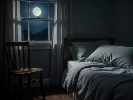 Ein ruhiges, nächtliches Schlafzimmer mit weichem Mondlicht, das eine Atmosphäre der Erholung und Stille vermittelt. - Foto: über boerse-global.de