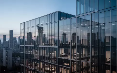 Moderne Glasfassade eines Bürogebäudes in der Dämmerung, die den technologischen und finanziellen Sektor symbolisiert. - Foto: über boerse-global.de