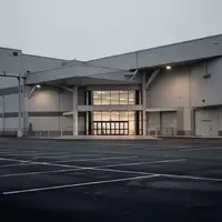 Ein verlassenes Baumarktgebäude mit großem, leerem Parkplatz in der Abenddämmerung. - Foto: über boerse-global.de