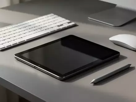 Ein Android-Tablet-Set mit Tastatur, Maus und Eingabestift auf einem Schreibtisch. - Foto: über boerse-global.de