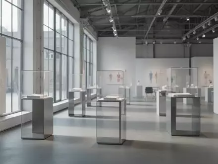 Ein minimalistischer, moderner Ausstellungsraum mit leeren Präsentationspodesten in einer hellen, architektonischen Umgebung. - Foto: über boerse-global.de