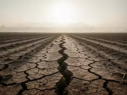Ausgetrocknetes, rissiges Ackerland unter glühender Sonne als Symbol für die drohende Nahrungsmittelknappheit durch El Niño. - Foto: über boerse-global.de