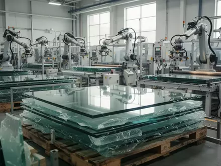 Moderne Glasfertigungsanlage in Kentucky mit Industriemaschinen und Glasplatten ohne sichtbare Personen. - Foto: über boerse-global.de