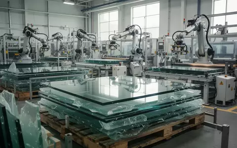 Moderne Glasfertigungsanlage in Kentucky mit Industriemaschinen und Glasplatten ohne sichtbare Personen. - Foto: über boerse-global.de
