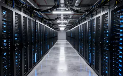 Moderne Rechenzentrum-Infrastruktur mit Server-Racks und industrieller Verkabelung in einem professionellen Umfeld. - Foto: über boerse-global.de