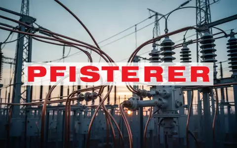 Abstrakte Darstellung moderner Energieinfrastruktur und Stromleitungen bei Sonnenaufgang - Foto: über boerse-global.de