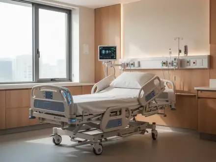 Modernes, helles Zimmer in einer Pflegeeinrichtung mit einem technologisch ausgestatteten Pflegebett. - Foto: über boerse-global.de