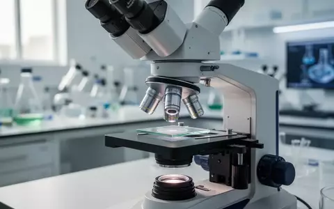 Ein hochmodernes Mikroskop in einem sterilen, professionellen Laborumfeld für medizinische Forschungszwecke. - Foto: über boerse-global.de