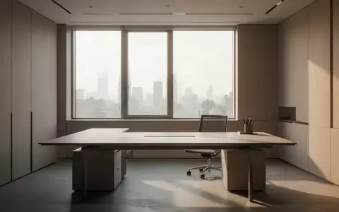 Ein minimalistischer und leerer Arbeitsplatz in einem modernen Bürogebäude mit natürlichem Lichteinfall. - Foto: über boerse-global.de