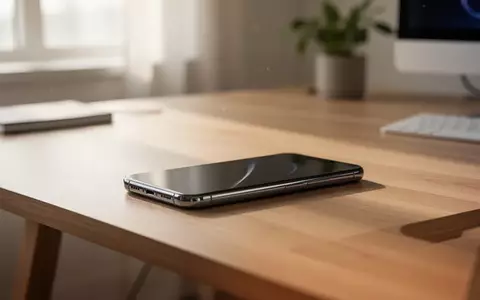 Modernes Smartphone auf einem minimalistischen Holztisch in einem hellen Büro. - Foto: über boerse-global.de