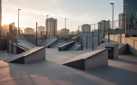 Moderner Parkour-Parcours mit Betonhindernissen in einer urbanen Umgebung bei Sonnenuntergang. - Foto: über boerse-global.de