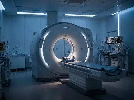 Ein moderner Computertomograph in einem klinischen Untersuchungsraum zur bildgebenden Diagnostik. - Foto: über boerse-global.de