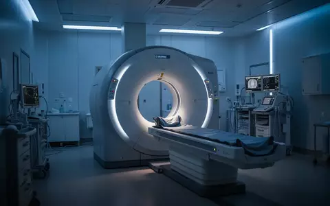 Ein moderner Computertomograph in einem klinischen Untersuchungsraum zur bildgebenden Diagnostik. - Foto: über boerse-global.de