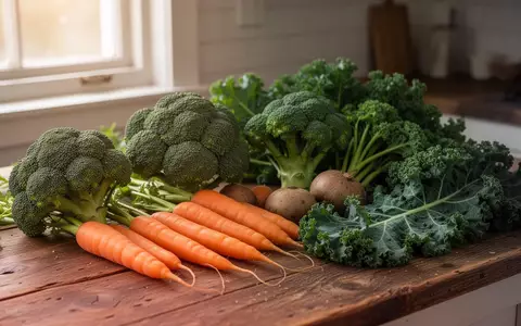 Frisches, unverarbeitetes Gemüse auf einer rustikalen Holzoberfläche als Symbol für gesunde Ernährung. - Foto: über boerse-global.de
