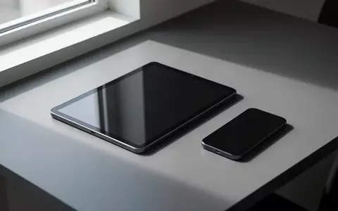 Ein minimalistischer Schreibtisch mit einem modernen Tablet und Smartphone in weichem, natürlichem Licht. - Foto: über boerse-global.de