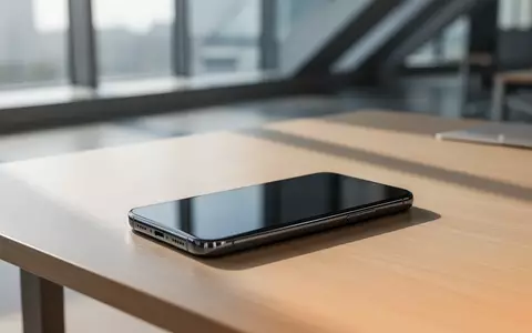 Ein modernes Smartphone liegt auf einem minimalistischen Schreibtisch in einem hellen Büro. - Foto: über boerse-global.de