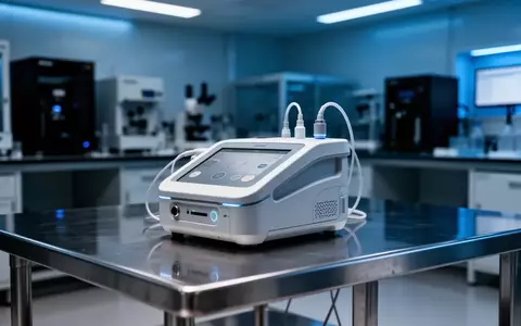 Ein medizinisches Neurostimulationsgerät auf einem Edelstahltisch in einem modernen Forschungslabor. - Foto: über boerse-global.de