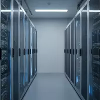 Moderne Serveranlage in einem südkoreanischen Technologiezentrum mit blauer Beleuchtung. - Foto: über boerse-global.de