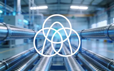 Abstrakte Darstellung einer modernen Industrieanlage für Wasserstofftechnologie mit kühler, blauer Beleuchtung. - Foto: über boerse-global.de