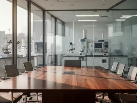 Moderner, minimalistischer Konferenzraum in einem Medizintechnikunternehmen mit Blick auf eine professionelle Büroumgebung. - Foto: über boerse-global.de