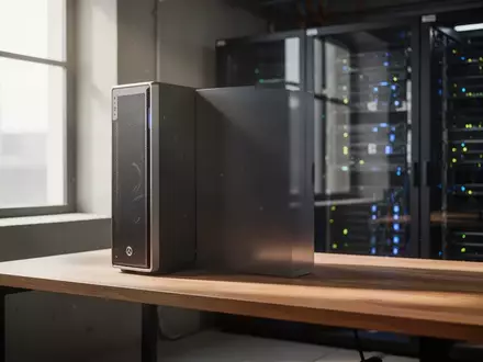 Ein moderner Computer-Arbeitsplatz mit einem hochwertigen Desktop-Gehäuse in einer professionellen Büroumgebung. - Foto: über boerse-global.de
