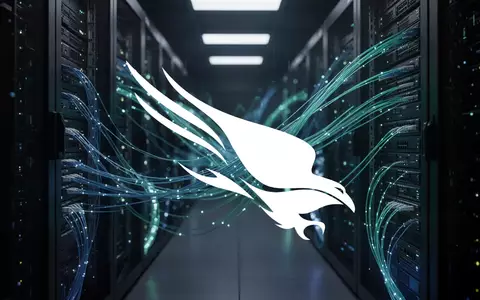 Abstraktes Bild eines modernen Serverraums mit leuchtenden Glasfaserkabeln als Symbol für Cybersicherheit und Wachstum. - Foto: über boerse-global.de
