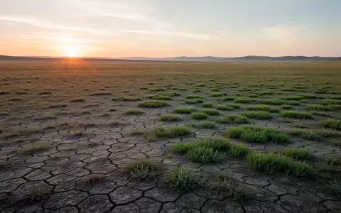 Weite, trockene Steppenlandschaft in der Mongolei mit Anzeichen von Landrestaurierung und beginnender Begrünung. - Foto: über boerse-global.de