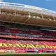 In Leipzig wurden 70 Jahre Zentralstadion mit einer Choreographie gefeiert.  - Bild: Jan Woitas/dpa