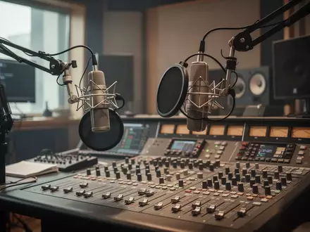 Professionelles Studio-Equipment und Mischpulte in einem Rundfunkstudio, symbolisch für barrierefreie Medienangebote. - Foto: über boerse-global.de