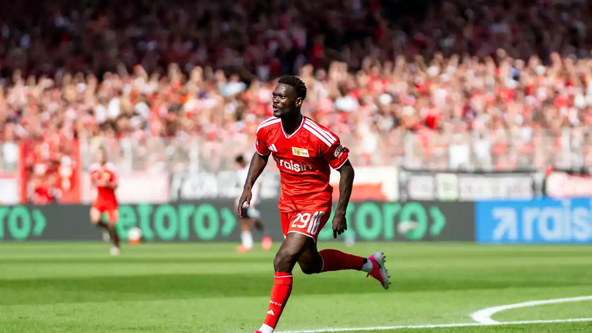 Bringt Union bei seiner Bundesliga-Premiere in Führung: Emmanuel Latte Lath. - Bild: Julius Frick/dpa