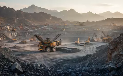 Ein weitläufiger Tagebau in einer bergigen Landschaft bei Sonnenuntergang. - Foto: über boerse-global.de