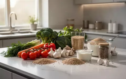 Frische Lebensmittel wie Gemüse und Joghurt auf einer modernen Küchentheke bei natürlichem Lichteinfall. - Foto: über boerse-global.de